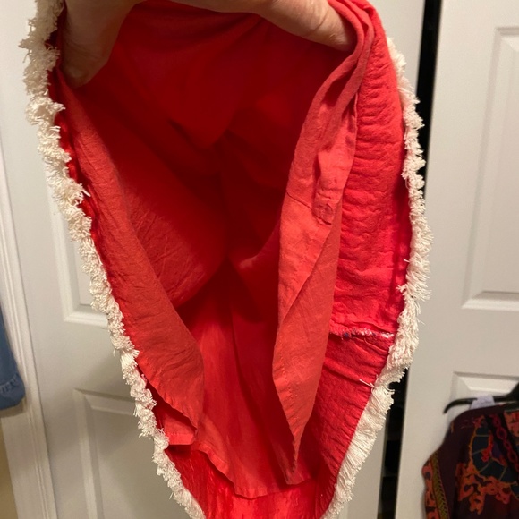 Mud Pie Women's Sleeveless Sundress Dress Sz.L Hot Pink with Blue and Cream Trim - Picture 3 of 16